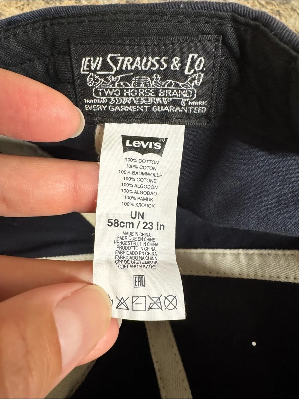 Kids Levi's Dark Blue Cap with Red Logo Patch (58cm/23in)